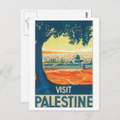 Besuchen Sie Palestine Vintage Travel Poster Postkarte (Vorne/Hinten)