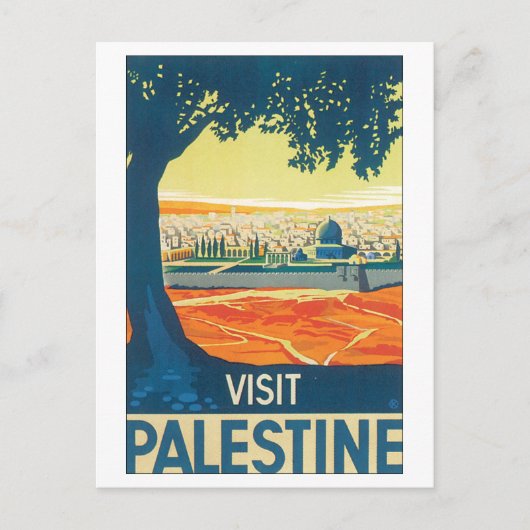 Besuchen Sie Palestine Vintage Travel Poster Postkarte (Vorderseite)