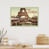 Besuchen Sie Paris ~ Vintage Travel Poster (Küche)