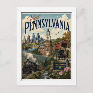 Besuchen Sie Pennsylvania Travel Vintage Postkarte