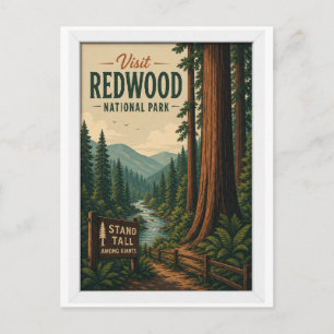 Besuchen Sie Redwood National Park Travel Vintage Postkarte