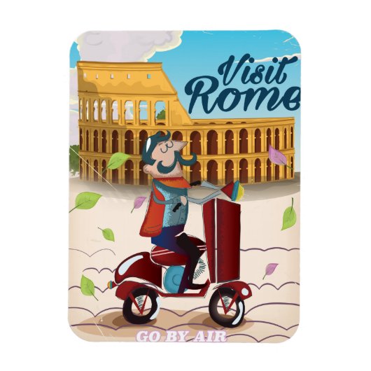Besuchen Sie Rom Cartoon Reiseplakat Magnet (Vertikal)