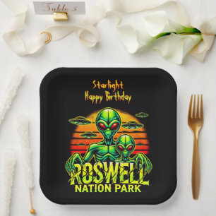 Besuchen Sie Roswell's Alien Encounter Spot! Pappteller