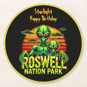 Besuchen Sie Roswell's Alien Encounter Spot! Runder Pappuntersetzer (Vorderseite)