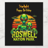 Besuchen Sie Roswell's Alien Encounter Spot! Weinetikett (Einzelnes Label)