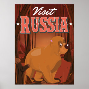 Besuchen Sie Russland Vintage Reiseplakat Cartoon Poster