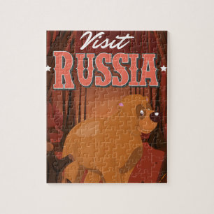 Besuchen Sie Russland Vintage Reiseplakat Cartoon Puzzle