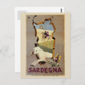 Besuchen Sie Sardinien Vintage italienische Reisea Postkarte (Vorne/Hinten)