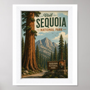 Besuchen Sie Sequoia National Park Reise Vintage Poster
