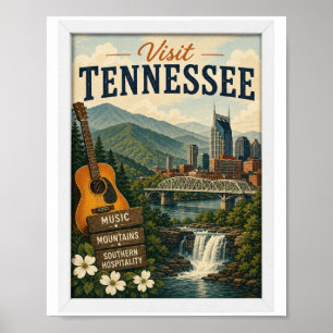 Besuchen Sie Tennessee Travel Vintage Poster