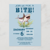 Besuchen Sie uns für eine Bite Funny Shark Boys Ge Postkarte (Vorderseite)