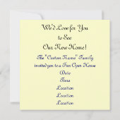 Besuchen Sie unser neues Open House Zuhause Einladung (Rückseite)