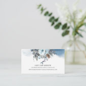 Besuchen Sie unsere Website Dusty Blue Floral Encl Begleitkarte (Stehend Vorderseite)