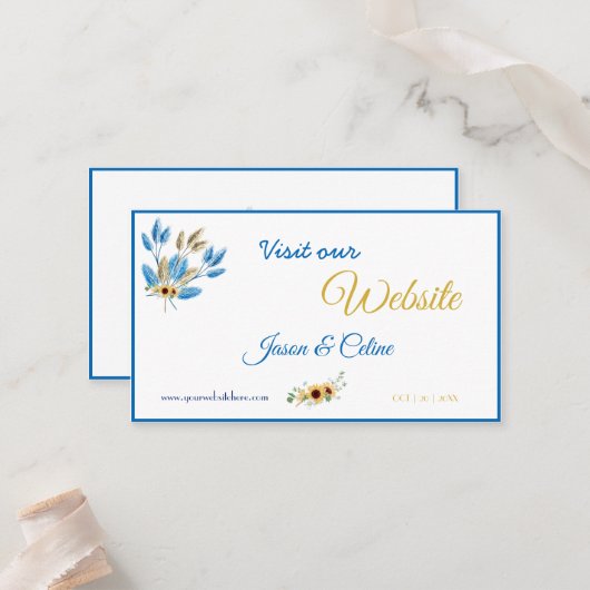 Besuchen Sie unsere Website Wedding Card Platzkarte (Vorderseite/Rückseite Beispiel)