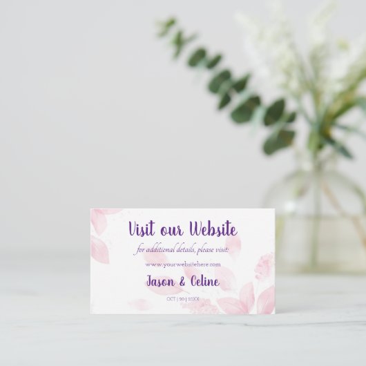 Besuchen Sie unsere Website Wedding Card Platzkarte (Stehend Vorderseite)