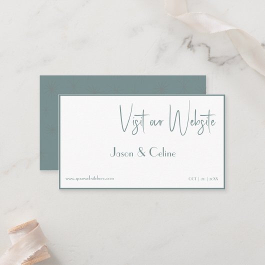 Besuchen Sie unsere Website Wedding Card Platzkarte (Vorderseite/Rückseite Beispiel)