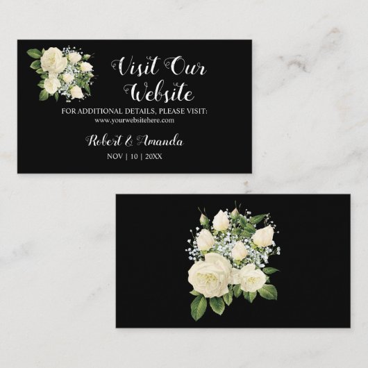 Besuchen Sie unsere Website Wedding Insert Card Platzkarte (Vorne/Hinten)