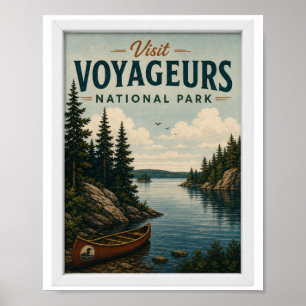 Besuchen Sie Voyageurs National Park Reise Vintage Poster