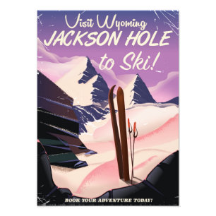 Besuchen Sie Wyoming! Jackson Hole Skireise Poster