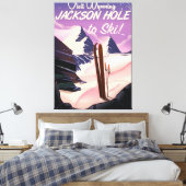 Besuchen Sie Wyoming! Jackson Hole zum Skitourenpl Leinwanddruck (Insitu (Schlafzimmer))