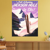 Besuchen Sie Wyoming! Jackson Hole zum Skitourenpl Leinwanddruck (Insitu (Wohnzimmer))