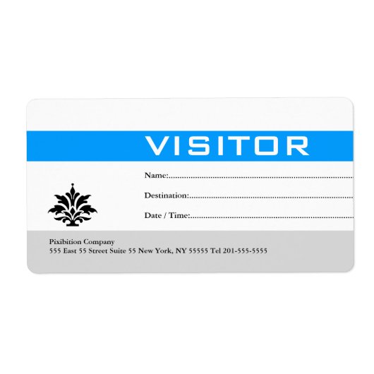 Besucher-Abzeichen-Label blau (Vorne)