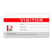 Besucher-Abzeichen-Label Rot (Vorne)