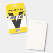 Besucher-Abzeichen mit Ihrem Logo - Gelb Ausweis (Vorder- & Rückseite)