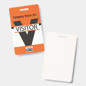 Besucher-Abzeichen mit Ihrem Logo - Helles Orange Ausweis (Vorder- & Rückseite)