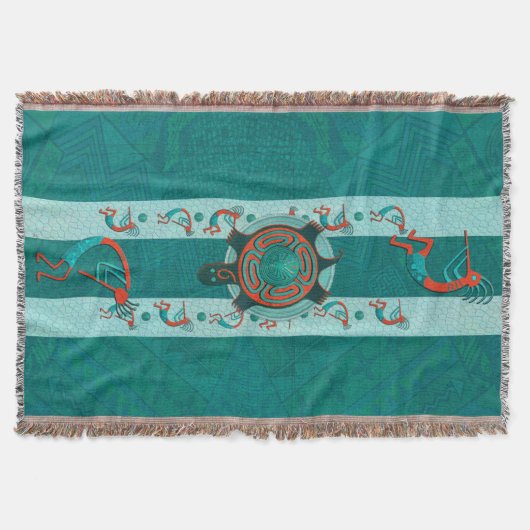 Besucher Anasazi Native Folk Art Decke (Vorderseite)