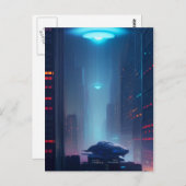 Besucher aus dem Weltraum Postkarte (Vorne/Hinten)