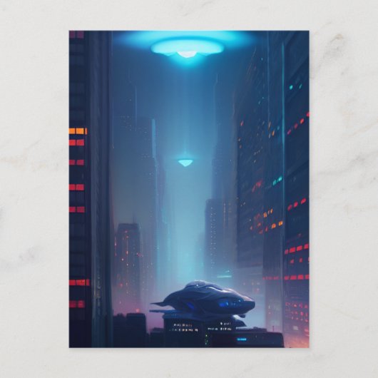 Besucher aus dem Weltraum Postkarte (Vorderseite)