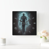 Besucher aus einer anderen Dimension Quadratische Wanduhr (Zuhause)