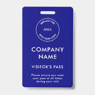 Besucher Ausweis Firmenname Logo Blau