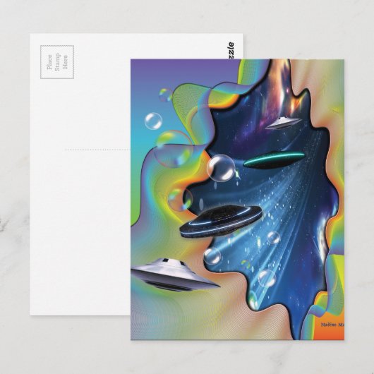 Besucher der Raumfahrt Postkarte (Vorne/Hinten)