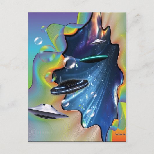 Besucher der Raumfahrt Postkarte (Vorderseite)