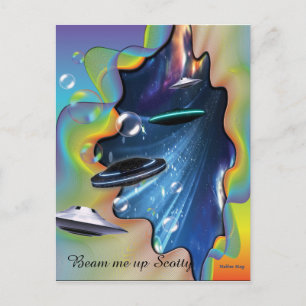 Besucher der Raumfahrt Postkarte