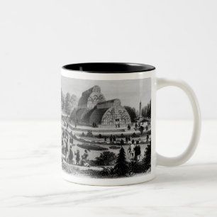 Besucher, die das Palmen-Haus an Kew Palast, c.1 Zweifarbige Tasse