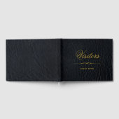 Besucher Imitats Black Leather Elegantes Gästebuch (Voll)