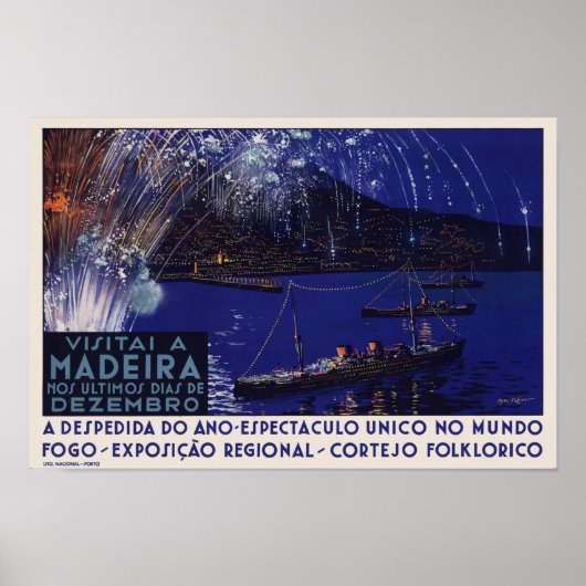 Besucher in Madeira Portugal Vintage Poster 1939 (Vorne)