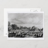 Besucher mit Blick auf das Palmenhaus im Kew Palac Postkarte (Vorne/Hinten)