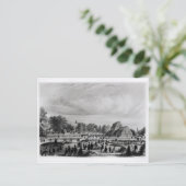 Besucher mit Blick auf das Palmenhaus im Kew Palac Postkarte (Stehend Vorderseite)