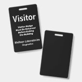 Besucherkennung mit benutzerdefinierten Angaben Ausweis (Vorder- & Rückseite)