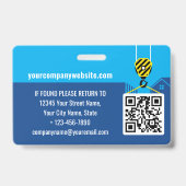 Besucherpass-ID Baustelle Navy Blue Custom Ausweis (Rückseite)