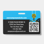 Besucherpass-ID-Logo-Baustellen-QR-Code Blau Ausweis (Rückseite)