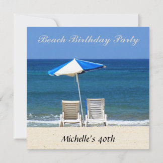 Besucherstühle der Beach Birthday Party Einladung