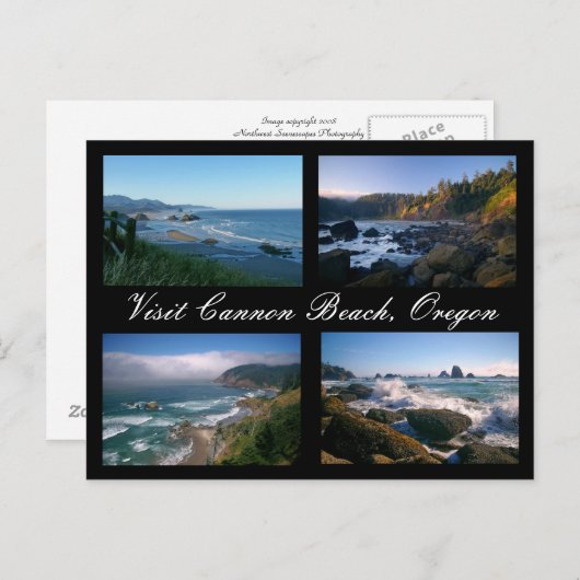 Besuchs-Kanonen-Strand, Oregon Postkarte (Vorne/Hinten)