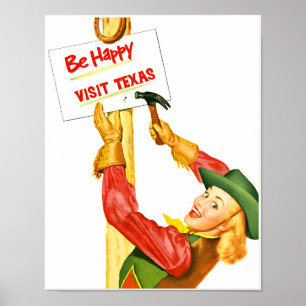 Besuchs-Texas-Reiseplakat Poster