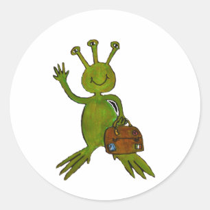 Besuchsalien-Strecke Runder Aufkleber