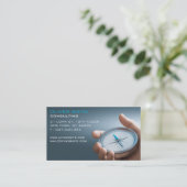 Besuchskarte mit blauem Hintergrund. Visitenkarte (Stehend Vorderseite)